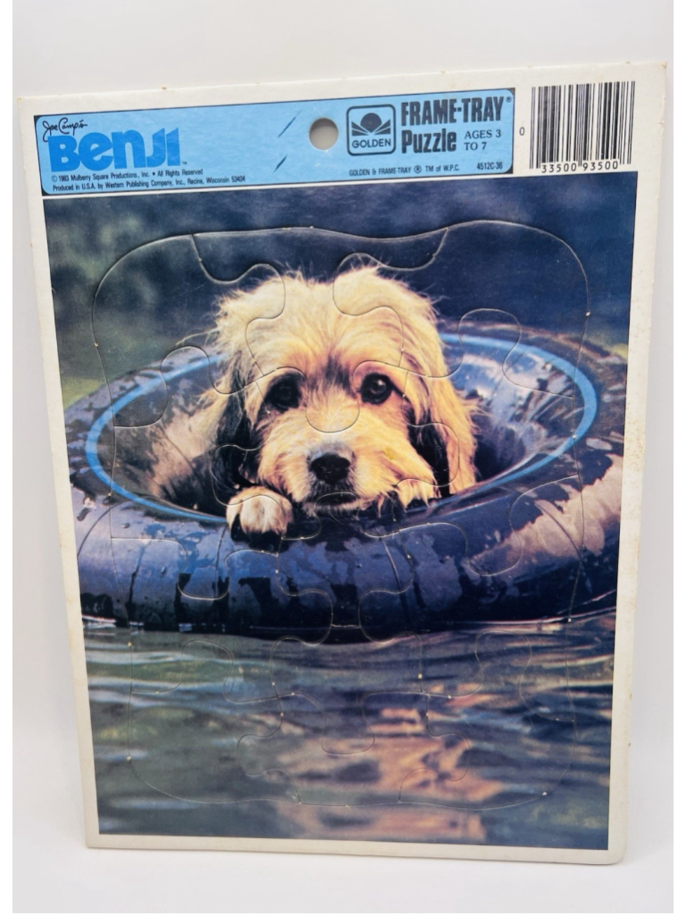 Vintage 1983 Benji Golden Frame Tray Puzzle